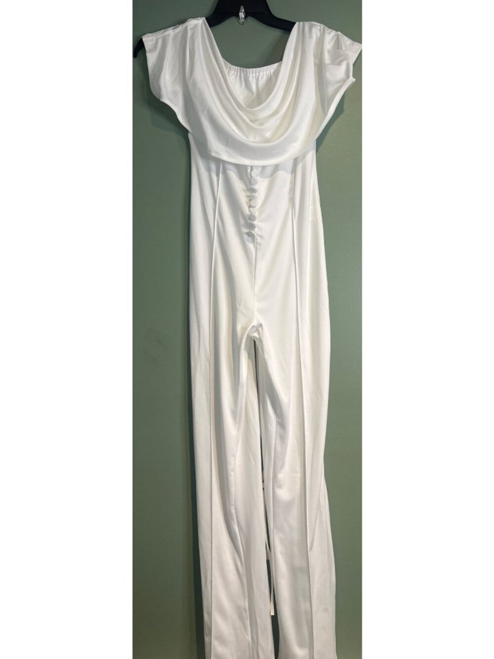 New Women White Jumpsuit M Cottagecore Beach Vacation wedding guest bridesmaid